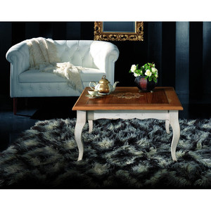Tavolino quadrato in rovere in stile settecentesco con gambe interne rimovibili in metallo per mobili da soggiorno della fattoria - Product Image 1