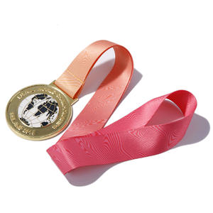 Venta <span class=keywords><strong>directa</strong></span> de fábrica, color de metal negro personalizado, Medalla rosa de Europa y Suiza con cinta <span class=keywords><strong>roja</strong></span> y blanca - Product Image 5