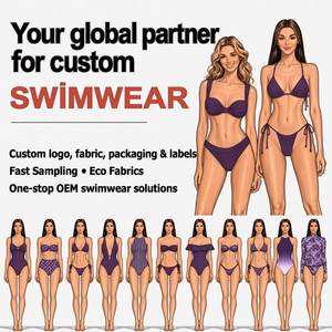 Traje de baño de dos piezas para <span class=keywords><strong>mujer</strong></span> OEM con ribete en contraste, tankini reciclado, espalda cruzada, top sin cierre, braga de bikini de corte alto, ropa de playa - Product Image 6