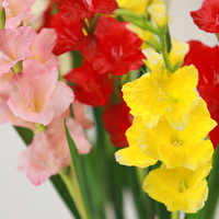 Vente en gros de fleurs de gladiolus en gel souple de haute qualité, aspect réaliste, 107 cm, pour Halloween, Noël, mariage, fête, hôtel, décoration de la maison