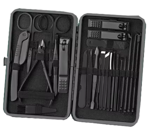 ชุดตัดเล็บสแตนเลสสตีล 18 in 1 สุดหรู ชุดอุปกรณ์ทำเล็บมือและเล็บเท้าแบบพกพาสำหรับมืออาชีพ - Product Image 1