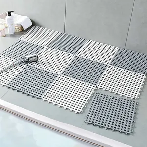 Splicing Interlocking Square 30*30cm Banig Bath Mats TPE Non-slip Foot Non-slip Bathroom Mat without Suction Cups