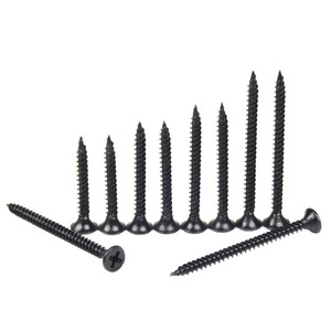Tornillos autorroscantes de acero al carbono negro P-H PH0307068 M6 de rosca gruesa métrica y en pulgadas para instalación de paneles de yeso en paredes - Product Image 1