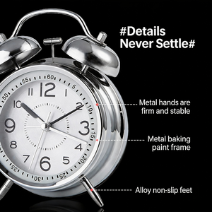 <span class=keywords><strong>Réveil</strong></span> analogique à quartz moderne de luxe en métal, créatif, petit, pour étudiants, table, cuisine, bureau, artefact de <span class=keywords><strong>réveil</strong></span> - Product Image 4