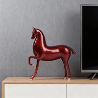 Sculpture de cheval en résine créative chinoise moderne et simple, faite à la main, écologique, décorations haut de gamme pour la chambre à coucher, le salon, le couloir