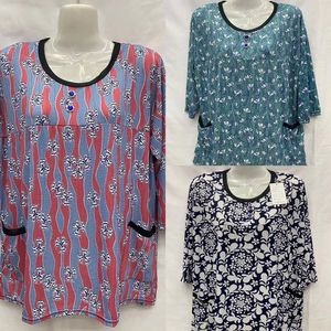 1,46 Dollar Modell ZJY003 Kostenlose Big Mother T-Shirts Loose Fit Casual Cute Top Modest Plus Size Damen blusen mit Farbe - Product Image 5
