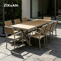 Meubles de terrasse pour restaurant, salon de jardin en osier pour hôtel, ensemble table et chaises modernes d'extérieur, chaise en aluminium pour piscine, bistrot, balcon