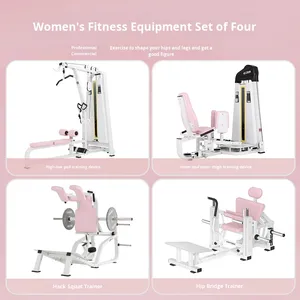 女性用スチール製ハックスクワットマシン 脚と股関節の筋肉トレーナー ヒップブリッジフィットネス機器 - Product Image 4