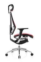 Chaise ergonomique de bureau de direction au design moderne avec appui-tête en maille à dossier haut Appui-tête lombaire Repose-pieds pivotant européen