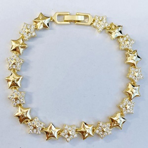 Bracciale JML all'ingrosso in ottone placcato argento 14K con zirconi, <span class=keywords><strong>accessori</strong></span> <span class=keywords><strong>moda</strong></span> di tendenza per donna - Product Image 5