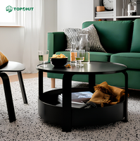 Table basse moderne ronde à deux niveaux pour salon, mobilier de projet d'appartement en gros
