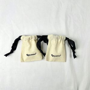 Customized Eco-Friendly Organic Cotton Gift Packaging <b>Pouch</b> with <b>Drawstring</b> Closure Custom Logo for Jewelry & Watch Promotion - Product Image 3