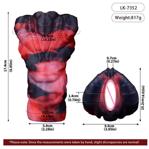 Amethyst Dragon's Spine Scarlet Scaled 3D Textured Silicone <b>Masturbator</b> Male Stroker Real Touch Feeling Adult Pleasure Toy - Product Image 5