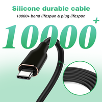 Kabel USB C ke USB C WISTAR dengan Logo Kustom 60W, 1M, Kabel Silikon 60W, Kecepatan Pengisian Cepat, Kabel Data Kompatibel