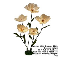 Bunga Poppy Buatan IMUWEN Warna Solid Kertas Cina Semi-manual Semi-mekanis Modern untuk Pajangan Jendela Mal Pernikahan
