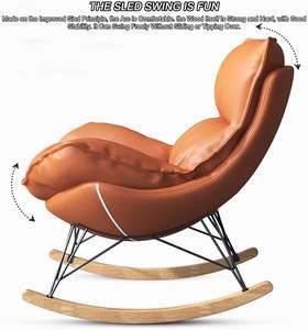 Ainopm Technology Modern Fabric Rocking Chair Matching <strong>Footstool</strong> <strong>Mid</strong> <strong>Century</strong> Art Deco Design Home Furniture Indoor Recliner - Product Image 3