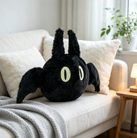 Adorable Peluche Chauve-souris Noire Personnalisée, Douce et Moelleuse, Jouet en Peluche Chauve-souris Mignon, Poupée en Peluche Horreur Dessin Animé, Décoration d'Halloween