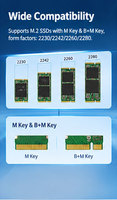 Boîtier SSD M.2 NVMe 10 baies Thunderbolt 5 80 Gbit/s en aluminium USB4 Type C 2280 avec fonction Daisy Chain 8 To