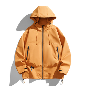 Chaqueta Bomber Larga Unisex con Capucha, Estilo Simple, para Escalada al Aire Libre, Impermeable y Cortavientos, con Logotipo Personalizado, Venta al Por Mayor de Fábrica - Product Image 4