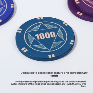 Jetons de poker en céramique de haute qualité de 43 mm avec valeur nominale pour une utilisation dans les salles de jeu d'échecs et de cartes - Product Image 4