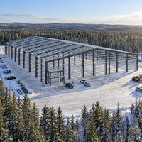 Bâtiment en acier pour atelier, usine, entrepôt, bureau, conforme à la norme CSA G40.21, 350W, résistant à la corrosion, avec panneaux PIR en acier de grande taille