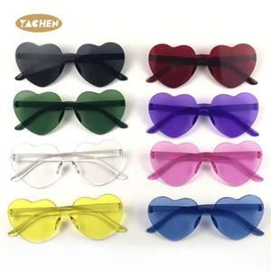 YACHEN Wholesale Heart Shaped Sunglasses Rimless Candy Color <strong>Party</strong> <strong>Glasses</strong> for Women Men <strong>Party</strong> Favor Gifts - Product Image 1