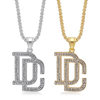 Kalung Liontin DC Bertabur Berlian CZ Personalisasi untuk Rapper, Bahan Stainless Steel PVD, Perhiasan Fashion Pria, Grosir