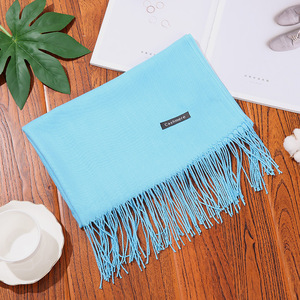 Thời Trang 230G Mỏng Và Ánh Sáng Phong Cách Có Trong Kho Twill Phụ Nữ Đồng Bằng Pashmina Khăn Choàng Khăn - Product Image 4