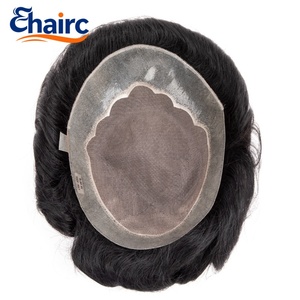 Protesi Capillare Ipoallergenica per Uomo 100% Capelli Umani Delicata sulla Pelle Traspirante per Cuoio Capelluto Sensibile - Product Image 1
