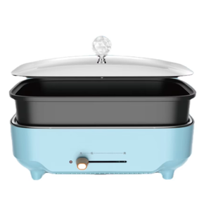 Mini olla caliente eléctrica 2 en 1 con sartén para parrilla de 2,5 L de capacidad para uso doméstico en dormitorios - Product Image 1