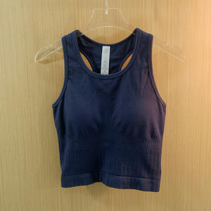 Soutien-gorge de sport d'été personnalisé avec LOGO, sans couture, tricoté, bretelles croisées, débardeur double couche côtelé, taille cintrée, maintien élevé - Product Image 4