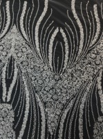 Tissu de tulle de luxe écologique pour mariée avec broderie, perles, sequins et motifs floraux pour robes de mariage ou de soirée