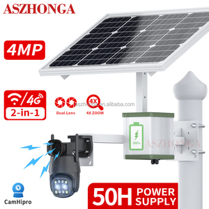 2K 1080P WIFI de seguridad IP cámara inalámbrica 2MP 3G tarjeta SIM 4G al aire libre <span class=keywords><strong>PTZ</strong></span> CCTV cámara de vigilancia 40W <span class=keywords><strong>20A</strong></span> Panel Solar de la batería CamHi - Product Image 1