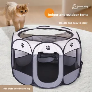 Valla para mascotas con diseño octogonal, tienda plegable para gatos, habitación de maternidad, cierre de cremallera, jaula protectora para perros, caja nido para gatos - Product Image 6