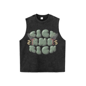 T-shirt Homme Américain Nouvelle Tendance Imprimé Lettres Anglaises Coton Ample Polyvalent Manches Courtes Style Rétro Vintage - Product Image 3