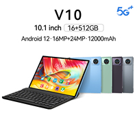 Tablet Más Económica Según la Demanda del Cliente, 10 Pulgadas, V10, 16 GB + 512 GB, Doble Tarjeta SIM, Doble Modo de Espera, Android 13