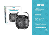 Speaker Bluetooth Mini Portabel Outdoor GTS-1683 KTS dengan Radio FM, Lampu LED RGB, 2 Inch, Harga Pabrik, Grosir, OEM