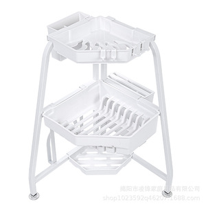 Multifunctional 3 Layer Kitchen Sink Draining <b>Rack</b> With Knife Holder For <b>Dish</b> Bowl Storage Desktop Use Stainless Steel - Product Image 3