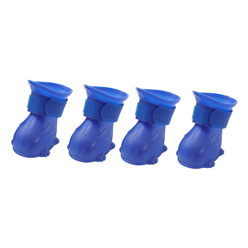 4PC/Set Dog Rain Shoes Cat Waterproof Silicone Socks Puppy Anti Slip Rubber Boots