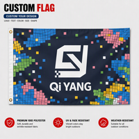 Drapeaux personnalisés de style fanion carré en polyester imprimés numériquement 3x5 avec œillets et logo personnalisé pour événements sportifs