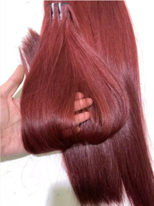 Cheveux humains du Vietnam, fermeture 4x4, ligne de cheveux fine, 100% Remy vierge, rouge vin 99J, extension en dentelle suisse HD - Product Image 2