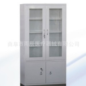 Armoire de rangement en acier inoxydable à 2 portes avec serrure à clé, armoire d'hôpital, dos en métal durable, dessus en acier - Product Image 4