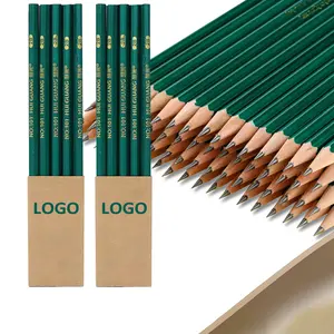 Pensil penghapus tajam murah dengan Logo perusahaan heksagonal #2 pensil HB kayu dalam jumlah besar