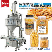 Machine de remplissage automatique à tête unique pour bocaux en plastique, bouteilles PET, conchiglie, penne, macaroni et pâtes