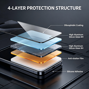 Pellicola Protettiva in Vetro Temperato ad Alto Contenuto di Alluminio e Silicio 9H Antigraffio e Antiurto per iPhone/Samsung/HUAWEI/Xiaomi - Product Image 6