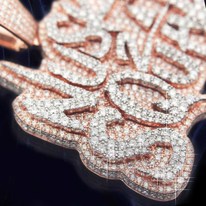 Pendentif personnalisé en argent 925 pour homme, serti de diamants Moissanite VVS, style glacé, pour collier chaîne tennis, vente en gros - Product Image 5