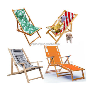 Chaises de plage en <span class=keywords><strong>bois</strong></span> personnalisées promotionnels, chaises de plage portables à hauteur réglable, neuves - Product Image 1