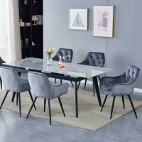 Meubles modernes personnalisés Pieds en métal Table à manger extensible avec plateau en céramique