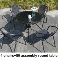 Ensemble de table à manger de jardin moderne L 80 imperméable en métal avec cadre en fer et chaises pour une utilisation en extérieur
