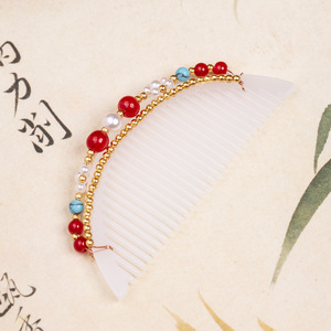 Estilo Hanfu antiguo, estilo de la dinastía Ming, peineta sencilla para el cabello, adorno para el cabello, elegante y versátil, imitación de jade en acetato. - Product Image 3